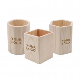 Logo Branded Wooden Pen Holder
