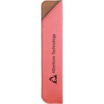 Pink/Black Leatherette Pen Sleeve Custom Imprinted