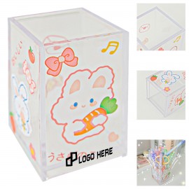 Clear Acrylic Pen Square Holder Logo Branded