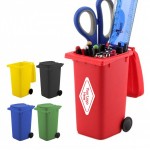 Logo Branded Mini Plastic Trash Can Pen Holder with Lid