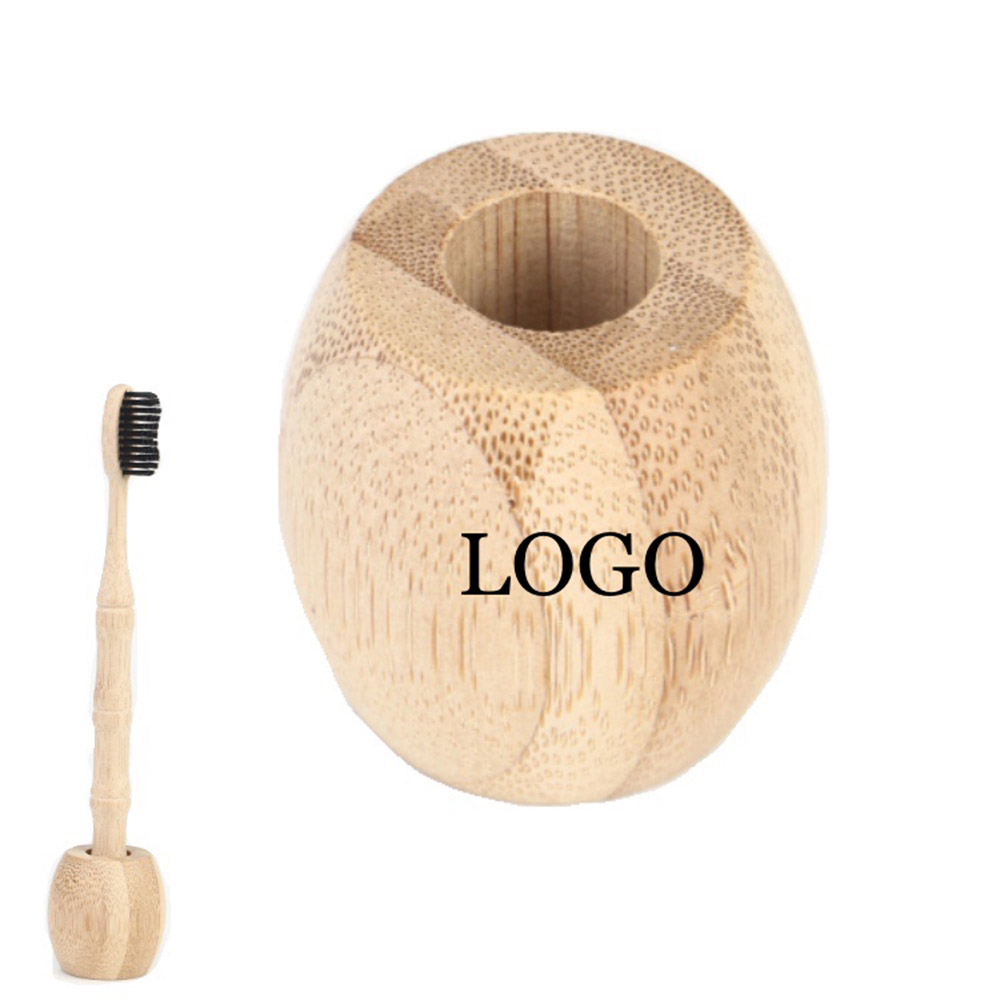 Bamboo Toothbrush Holder Logo Branded
