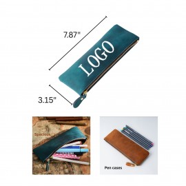 Logo Branded Fishtail Horse Leather Pencil Case