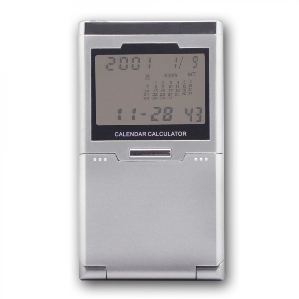 Custom Imprinted Clock and Calculator w/ Pen Holder