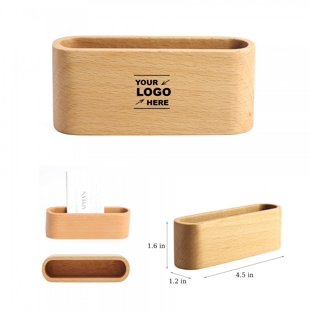 Custom Printed Wooden Desk Business Card Holder