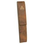 Custom Imprinted Rustic Gold/Tan Leatherette Single Pen Case