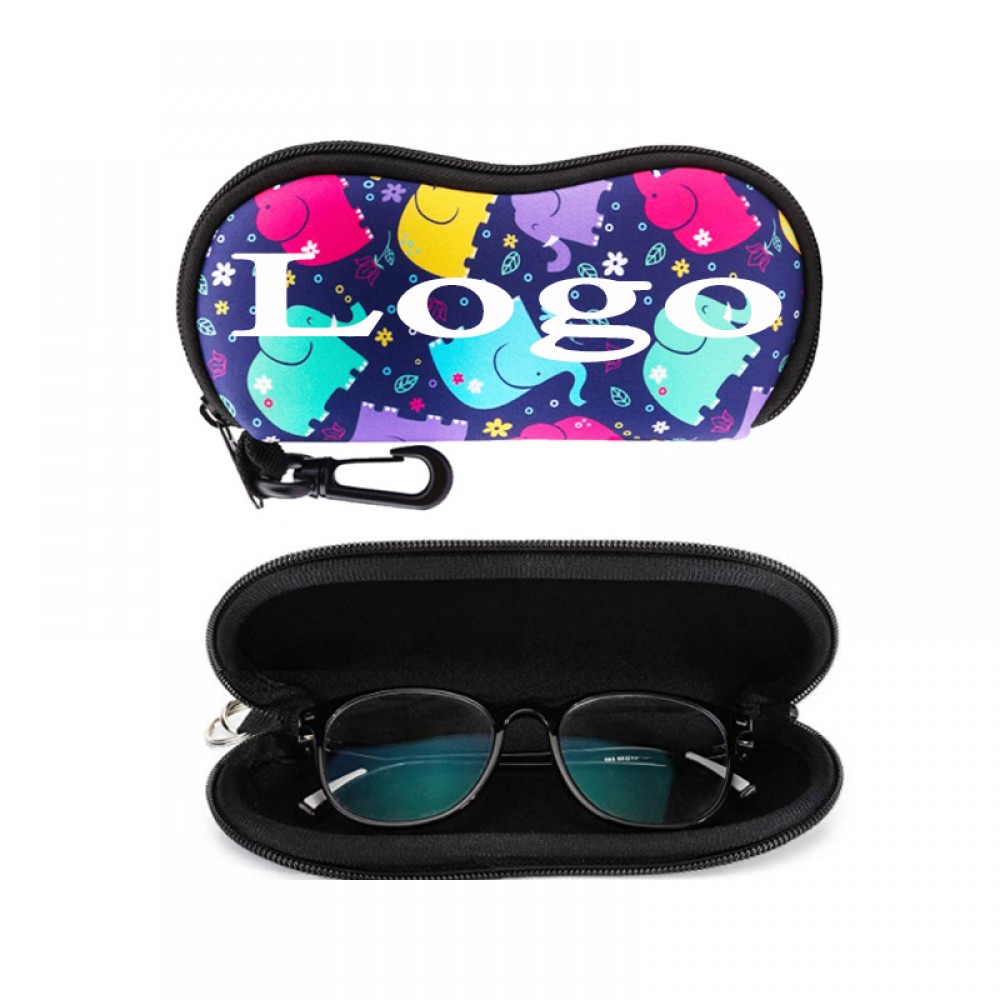 High Quality Neoprene Sunglass Case w/Clip Custom Printed