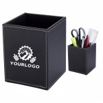 Water Ristantent PU Leather Square Pen Holder Organizer Logo Branded