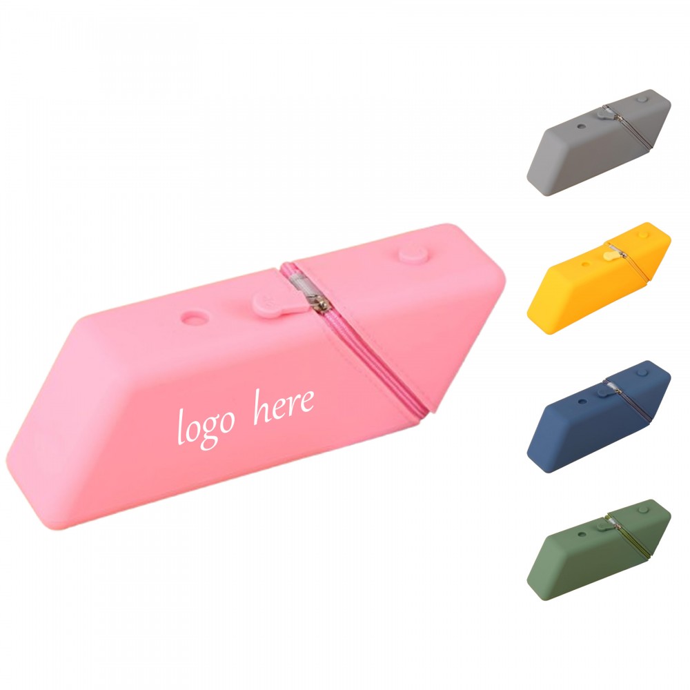 Silicone Zippered Pencil Case Custom Printed