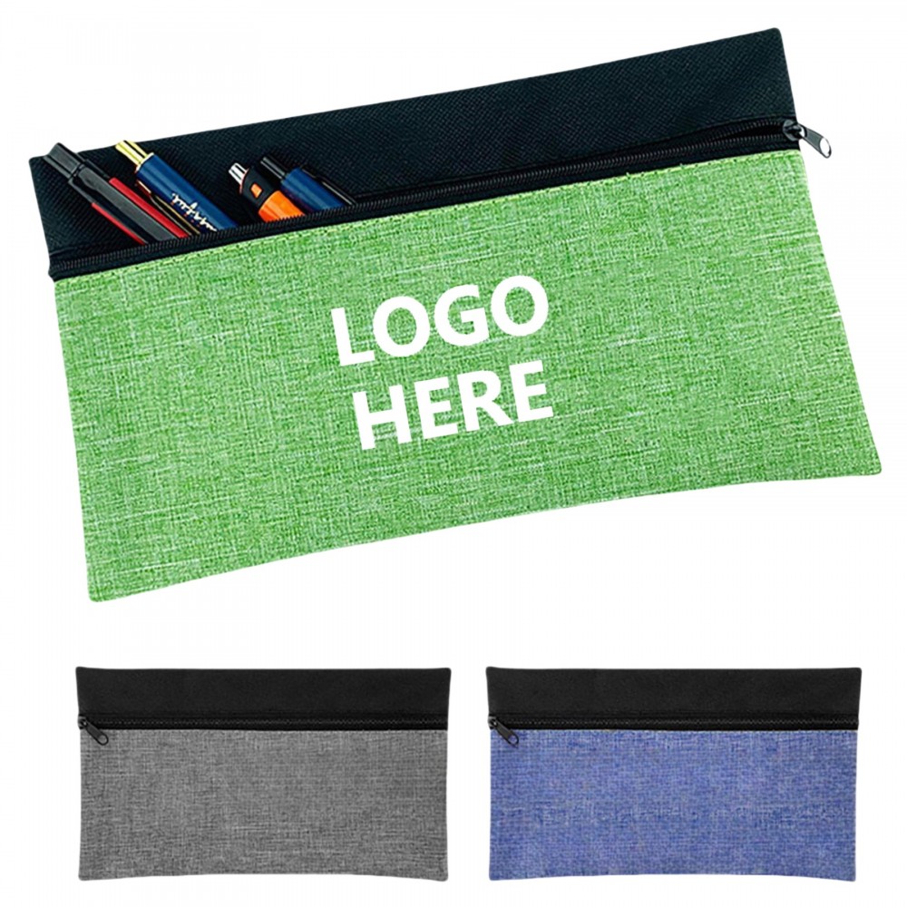 Zippered Polyester Pencil Case Custom Imprinted