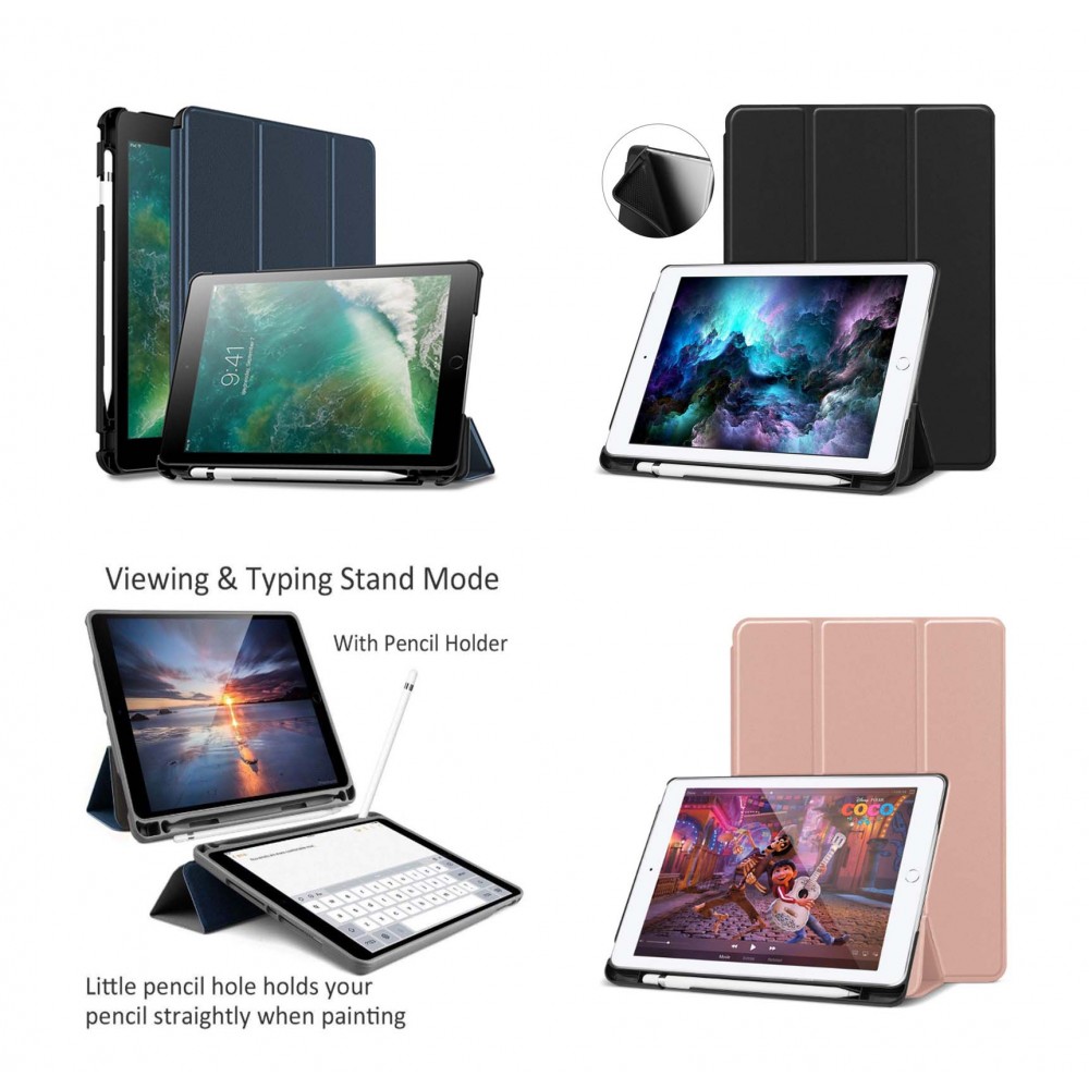 Logo Branded iBank(R) iPad 9.7" Smart Cover Case with Pencil Holder (Blue) Logo Branded iBank(R) iPad 9.7" Smart Cover Case with Pencil Holder (Blue)