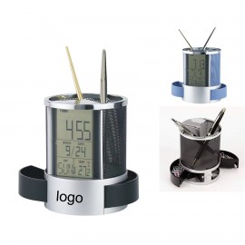 Alarm Clock With Pen Holder Logo Branded