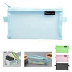 8.46x4.72" Mesh Pencil Case Pouch Logo Branded