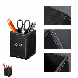 Custom Imprinted PU Leather Square Pens Pencils Holder