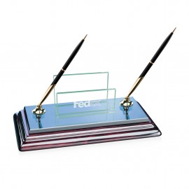 Custom Imprinted Sommerville Cardholder/Penset - Double Gold Pen  Custom Imprinted Sommerville Cardholder/Penset - Double Gold Pen