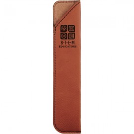 Saddle Brown/Black Leatherette Pen Sleeve Logo Branded