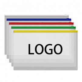 Logo Branded Clear PVC Pencil Pouch & Zipper Folders