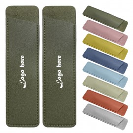 Logo Branded PU Leather Pen Sleeve Pouch