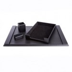 Desk Set: Pen Cup Organizer, Letter Tray, Blotter and Business Card Holder Custom Imprinted