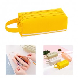 Large Capacity Creative Handle Double-Layer Pencil Case Student Pencil Bag Custom Printed