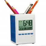 Creative Office Electronic Calendar Alarm Clock Pen Holder Custom Imprinted