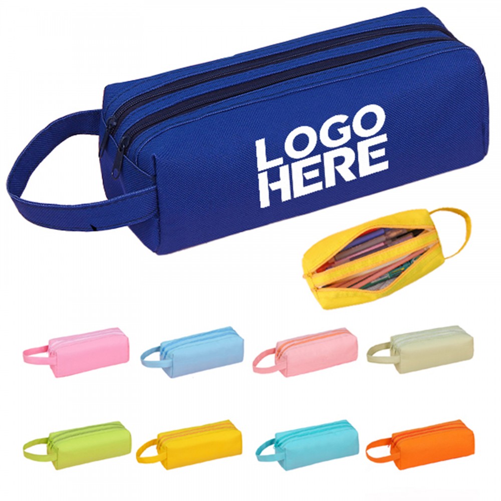 Double Layer Large Capacity Pen Case Custom Imprinted