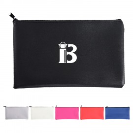 Logo Branded PU Leather Pencil Case Storage Bag