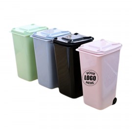 Mini Trash Bin Pencil Holder With Lid with Logo