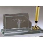 Custom Printed Jade Business Card Holder w/ Gold Pen & Funnel