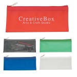 Logo Branded Zippered Mesh Pencil Case