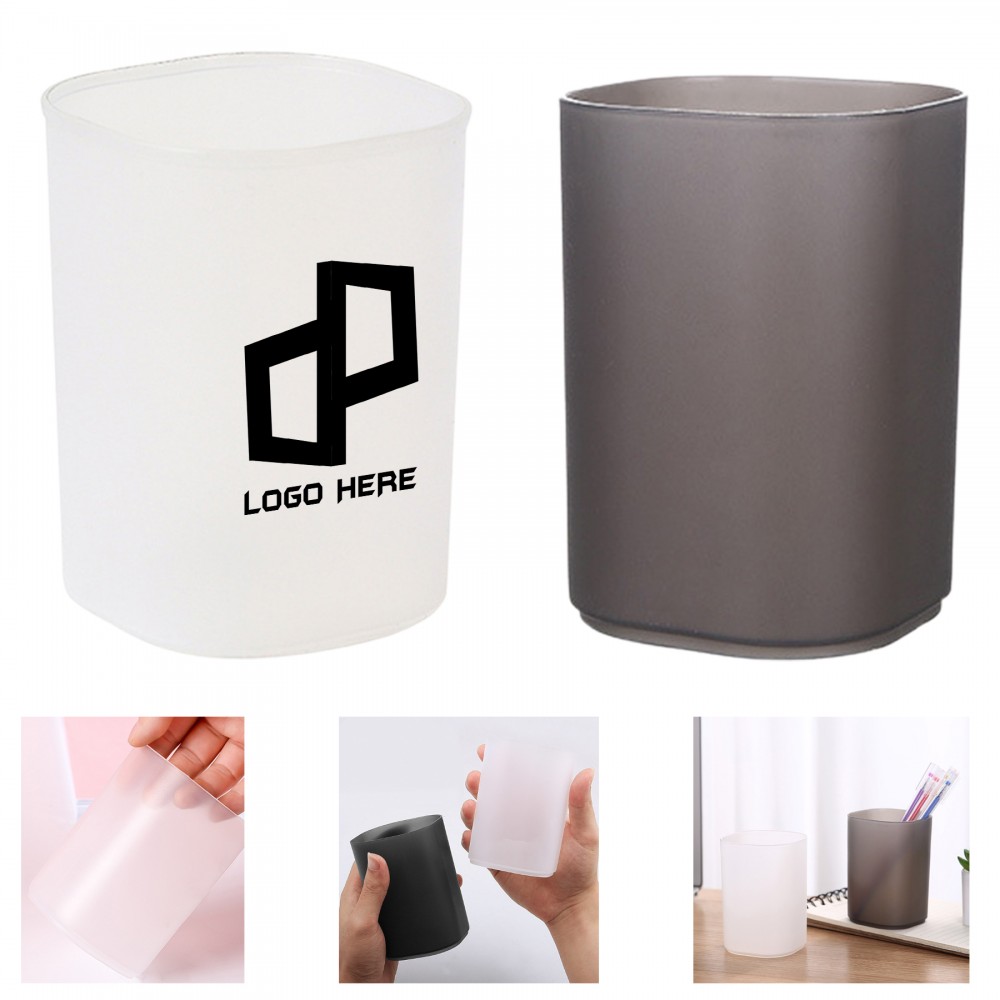 Pp Plastic Round Pen Holder Custom Imprinted