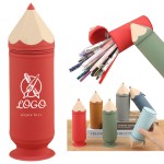 Pencil Shaped Silicone Pencil Case Custom Imprinted