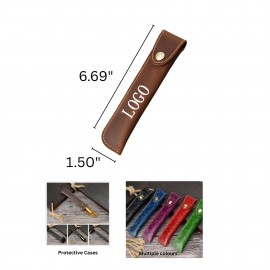 Custom Printed Handcrafted Cowhide Leather Pen Case