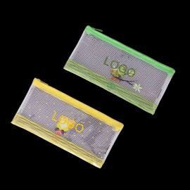 B6 PVC Pencil Case w/Mesh Back (7.87"x3.93") Logo Branded  B6 PVC Pencil Case w/Mesh Back (7.87"x3.93") Logo Branded