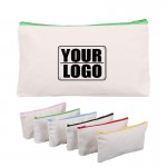 Multipurpose Canvas Color Zippered Pouch Custom Imprinted
