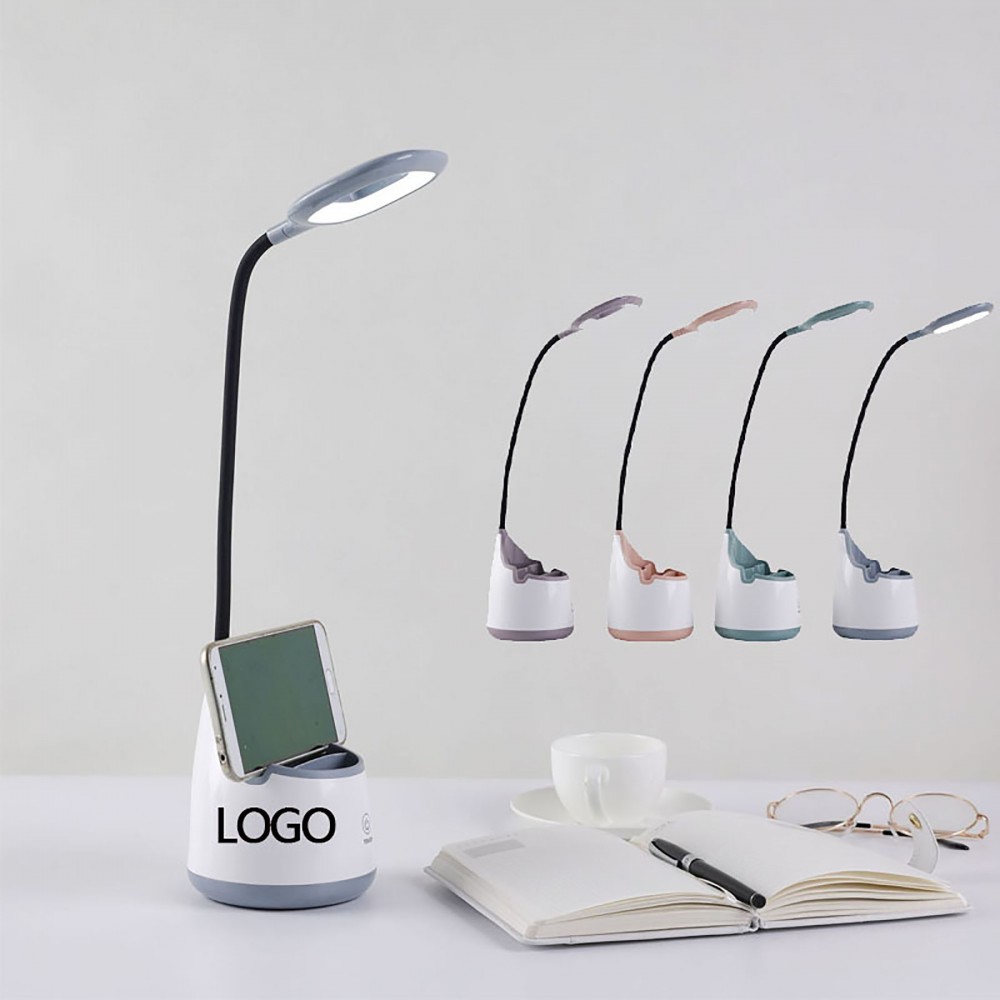 Logo Branded Led Desk Lamp with Mobile Phone Holder Logo Branded Led Desk Lamp with Mobile Phone Holder