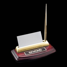 Corbett Pen/Cardholder - Rosewood/Gold with Logo