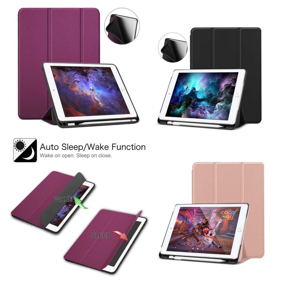 iBank(R) iPad 9.7" Smart Cover Case with Pencil Holder (Purple) Custom Imprinted iBank(R) iPad 9.7" Smart Cover Case with Pencil Holder (Purple) Custom Imprinted