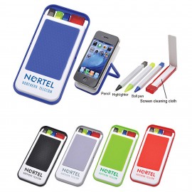 Logo Branded Stylus Pen with Phone Stand and Screen Cleaner