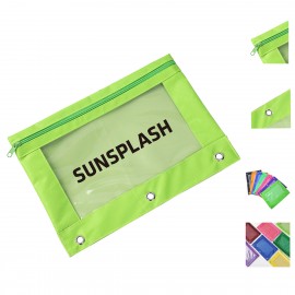 Custom Imprinted 420D Polyester 3-Ring Pencil Case  Custom Imprinted 420D Polyester 3-Ring Pencil Case