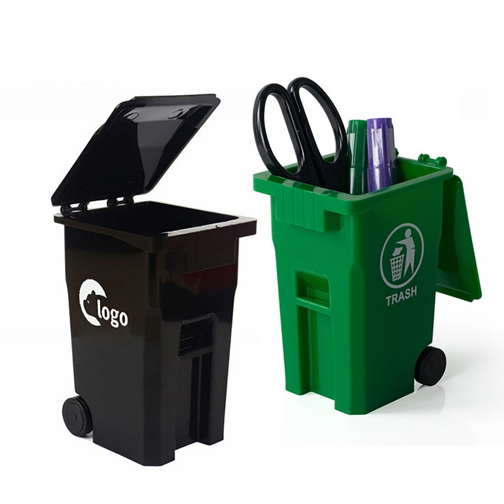 Custom Imprinted Mini Garbage Trash Pen Holder