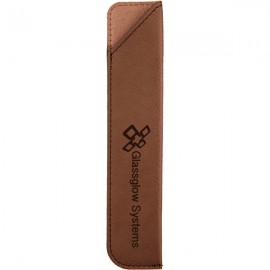 Custom Printed Brown/Black Leatherette Pen Sleeve