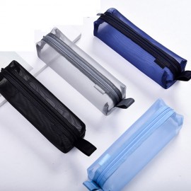 Nylon Mesh Zippered Pencil Case Custom Printed