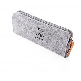 Felt Pencil Case with Leather Fringe Logo Branded