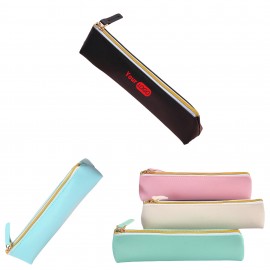 Large-Capacity Simple PU Leather Student Stationery Bag Logo Branded