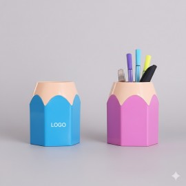 Creative Large Color Pencil Head Pen Holder Multi Functional Desktop Organizer Logo Branded