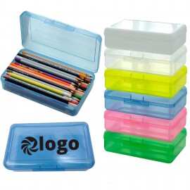 Utility Large Capacity Clear Durable Pencil Box Case Custom Imprinted