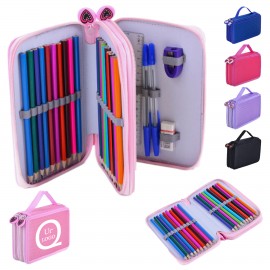 Double Layer Large Capacity Pencil Cases with Logo