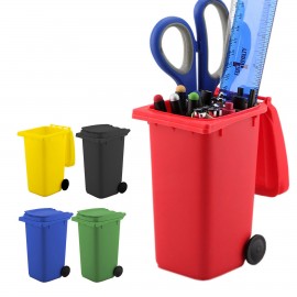 Personalized Compact Desk Organizer: Mini Plastic Bin Pen Holder