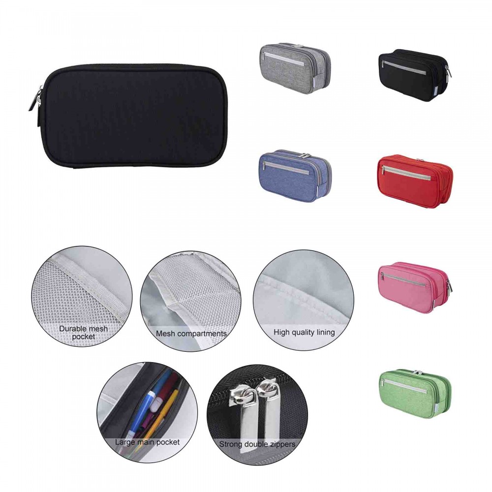 Logo Branded Large Capacity Three Layer Pen Case