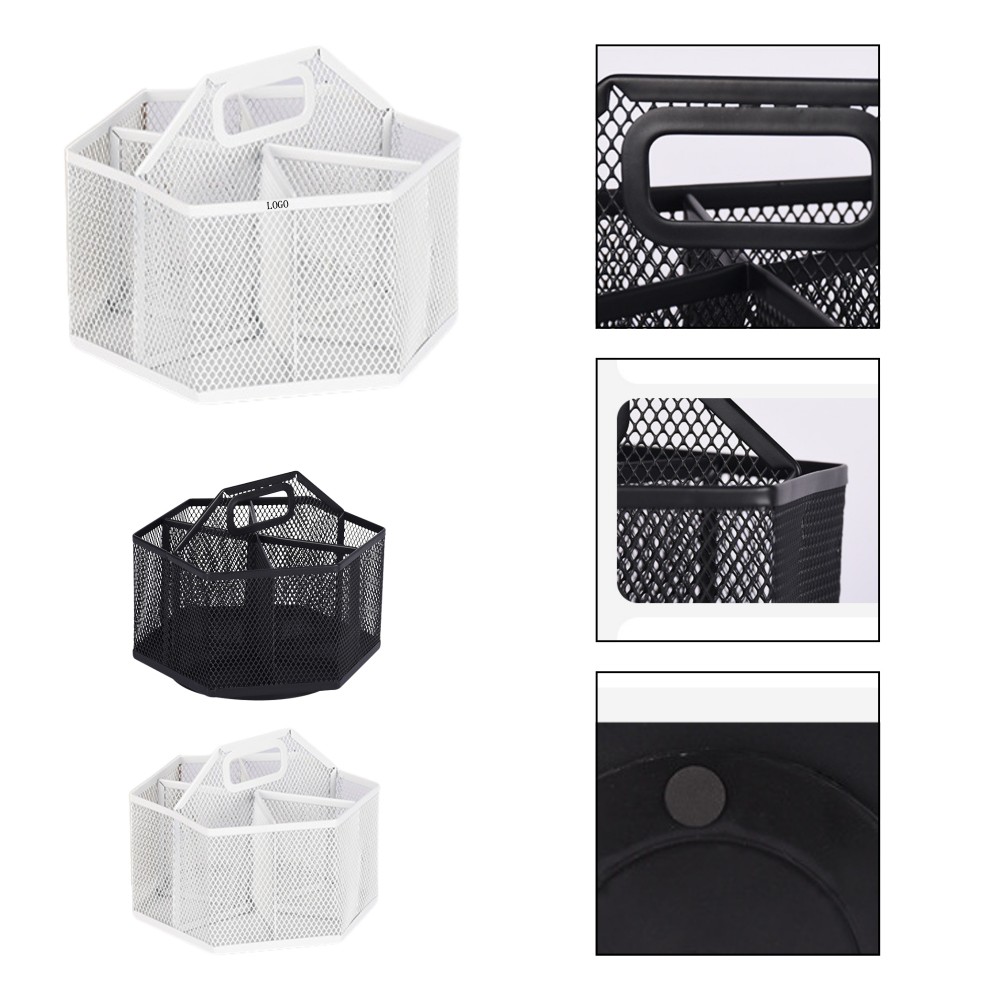 Rotating Metal Mesh Pen Holder Custom Imprinted